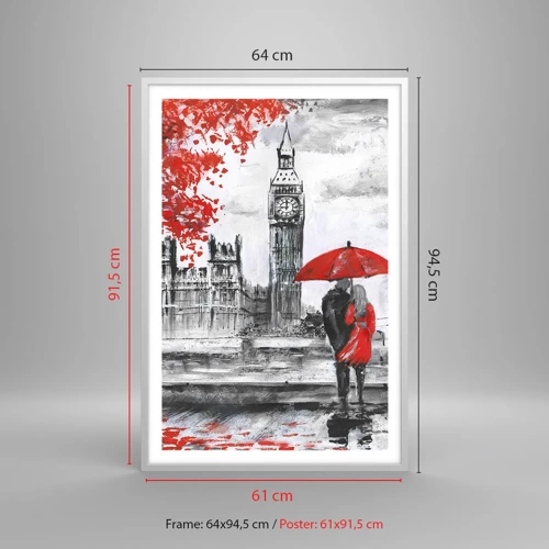 Poster in cornice bianca - Innamorati a Londra - 61x91 cm
