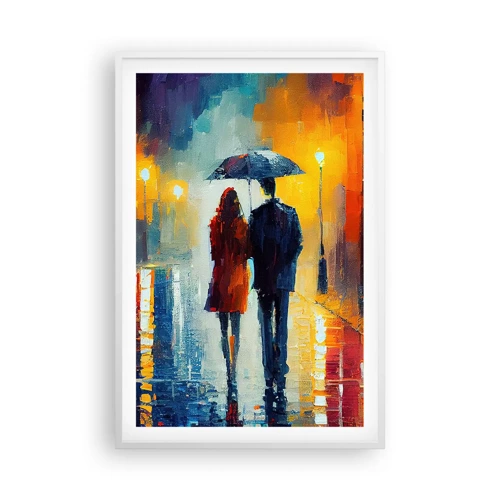 Poster in cornice bianca - Insieme la notte è colorata - 61x91 cm