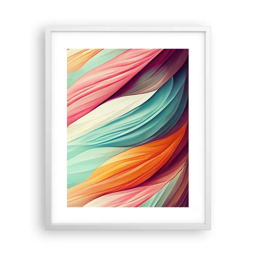 Poster in cornice bianca - Intreccio arcobaleno - 40x50 cm