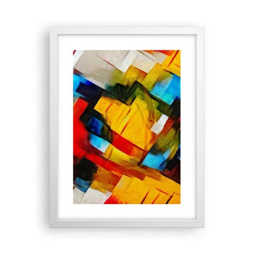 Poster in cornice bianca - Intreccio multicolore - 30x40 cm