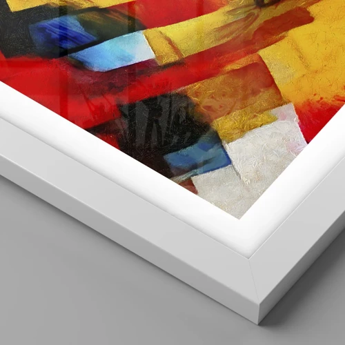 Poster in cornice bianca - Intreccio multicolore - 30x40 cm