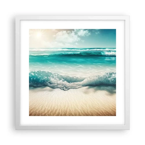 Poster in cornice bianca - La calma dell'oceano - 40x40 cm