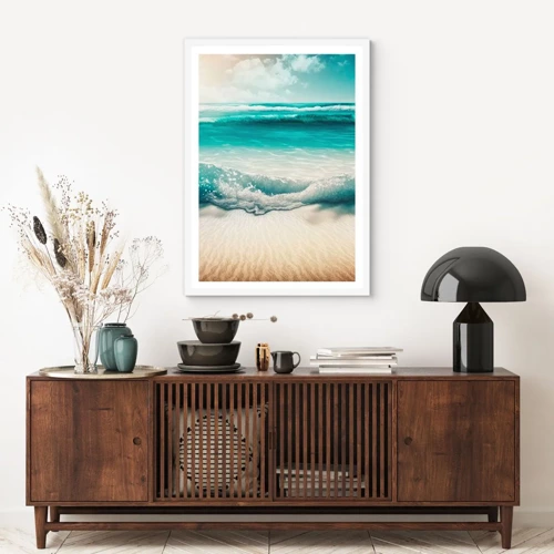 Poster in cornice bianca - La calma dell'oceano - 50x70 cm