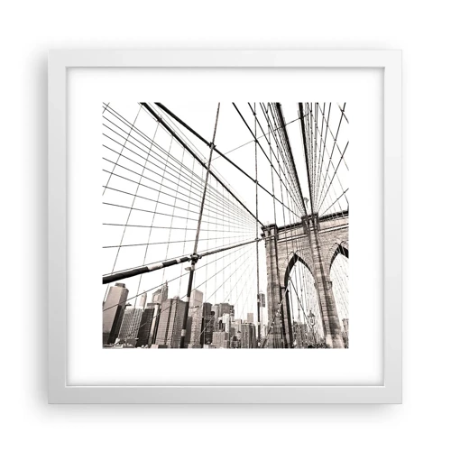 Poster in cornice bianca - La cattedrale di New York - 30x30 cm