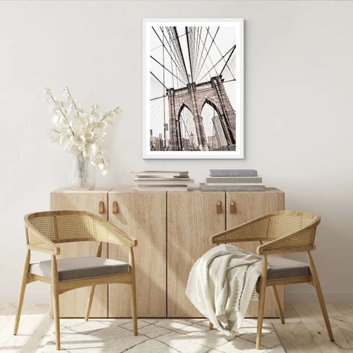 Poster in cornice bianca - La cattedrale di New York - 30x40 cm