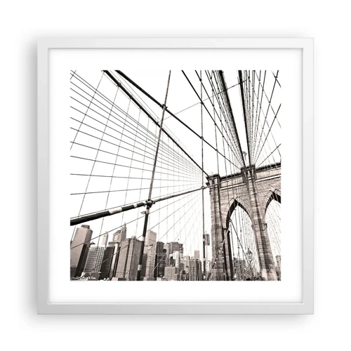 Poster in cornice bianca - La cattedrale di New York - 40x40 cm