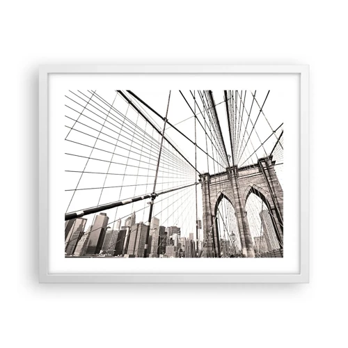 Poster in cornice bianca - La cattedrale di New York - 50x40 cm