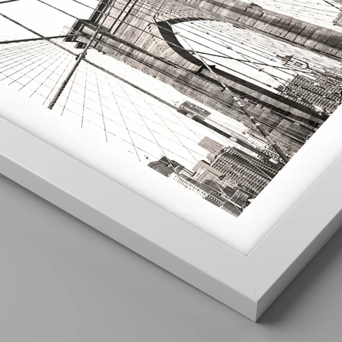 Poster in cornice bianca - La cattedrale di New York - 50x70 cm