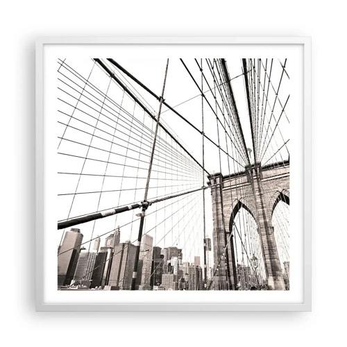 Poster in cornice bianca - La cattedrale di New York - 60x60 cm