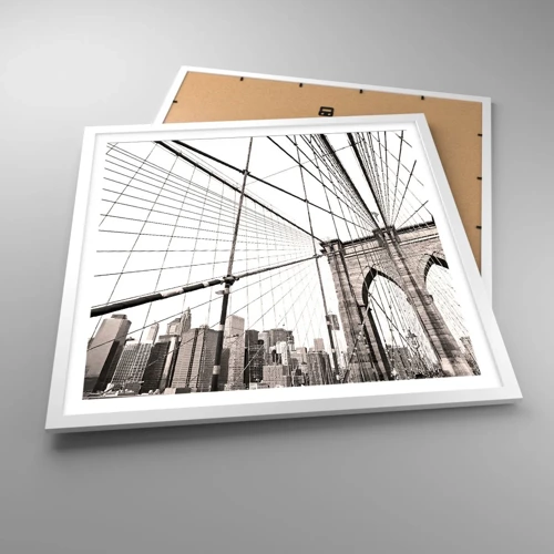 Poster in cornice bianca - La cattedrale di New York - 60x60 cm