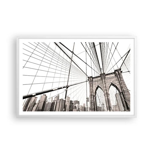 Poster in cornice bianca - La cattedrale di New York - 91x61 cm