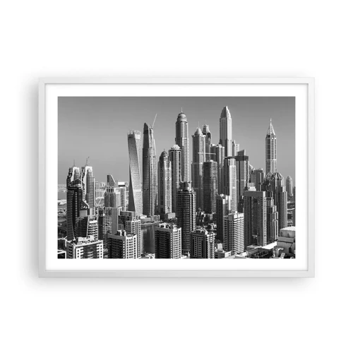 Poster in cornice bianca - La città sul deserto - 70x50 cm