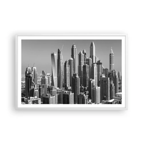 Poster in cornice bianca - La città sul deserto - 91x61 cm