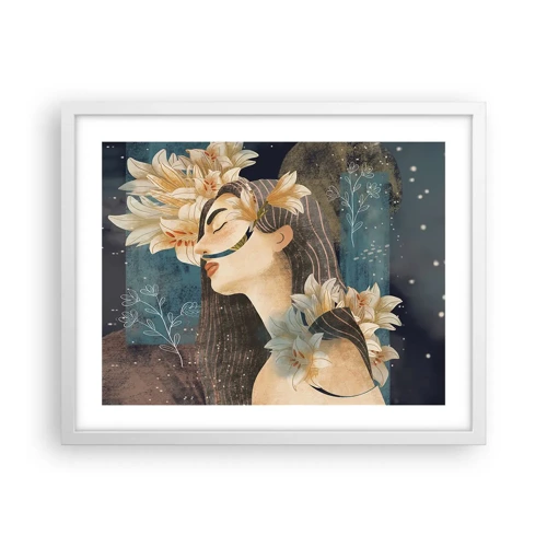 Poster in cornice bianca - La favola della principessa con i gigli - 50x40 cm