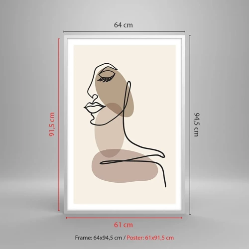 Poster in cornice bianca - La linea sicura della bellezza - 61x91 cm