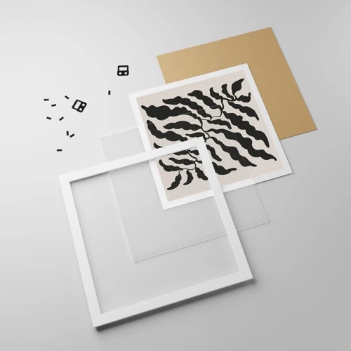 Poster in cornice bianca - La natura del quadrato - 50x50 cm