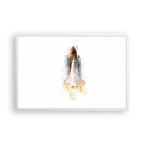 Poster in cornice bianca - La partenza degli esploratori - 91x61 cm