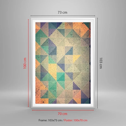 Poster in cornice bianca - La repubblica dei triangoli - 70x100 cm
