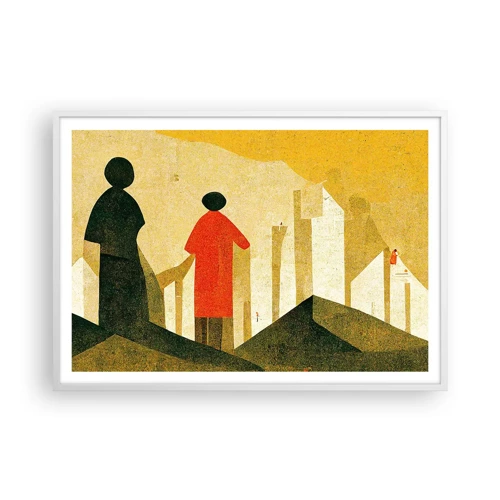 Poster in cornice bianca - La strada è ancora lunga - 100x70 cm