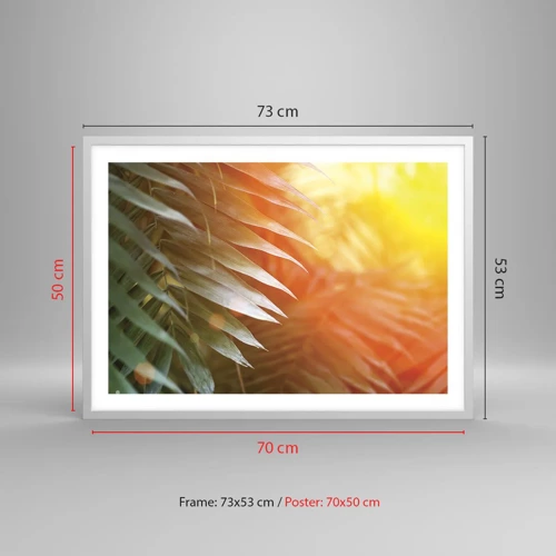Poster in cornice bianca - L'alba nella giungla - 70x50 cm