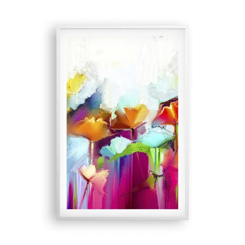 Poster in cornice bianca - L'arcobaleno è fiorito - 61x91 cm