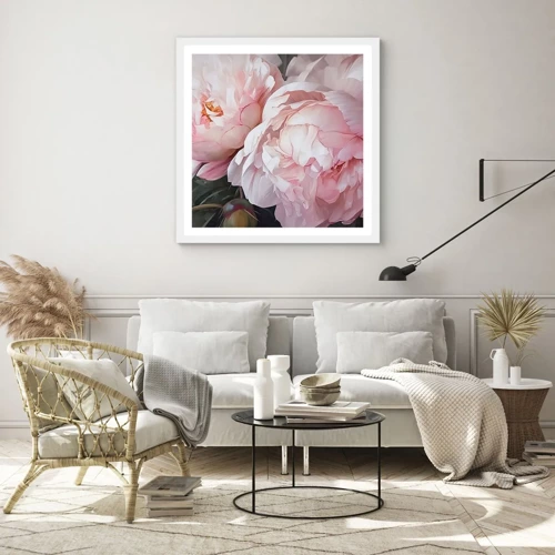 Poster in cornice bianca - L'attimo della fioritura - 40x40 cm