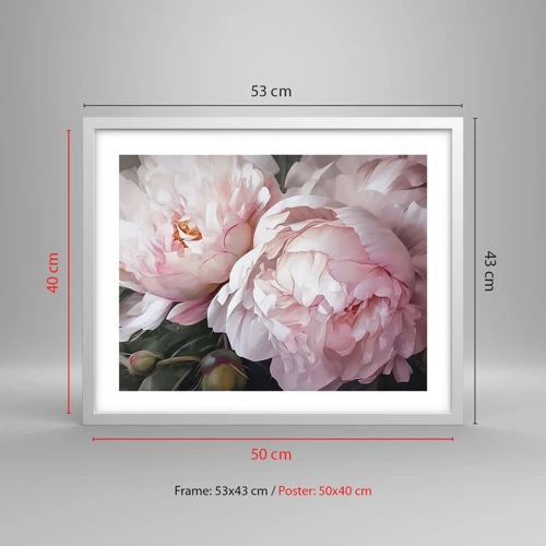 Poster in cornice bianca - L'attimo della fioritura - 50x40 cm