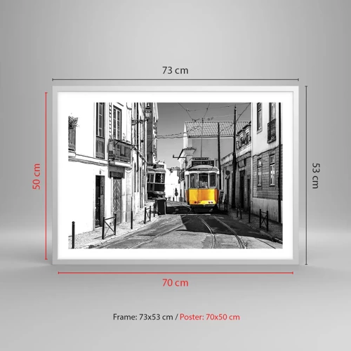 Poster in cornice bianca - Lo spirito di Lisbona - 70x50 cm