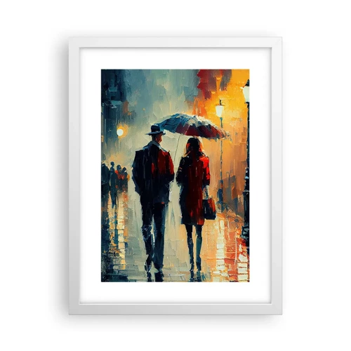 Poster in cornice bianca - Love story cittadina - 30x40 cm