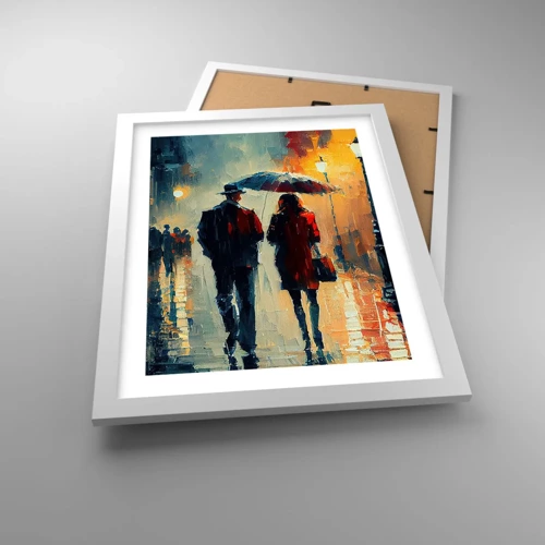 Poster in cornice bianca - Love story cittadina - 30x40 cm