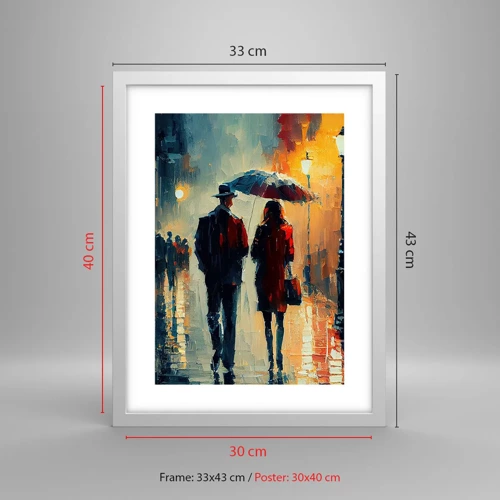 Poster in cornice bianca - Love story cittadina - 30x40 cm