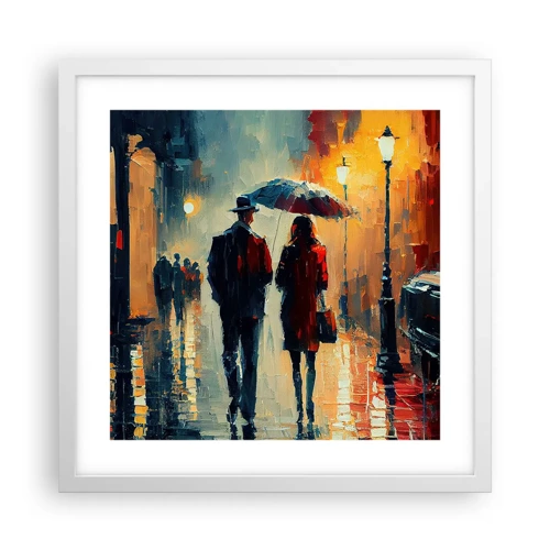 Poster in cornice bianca - Love story cittadina - 40x40 cm