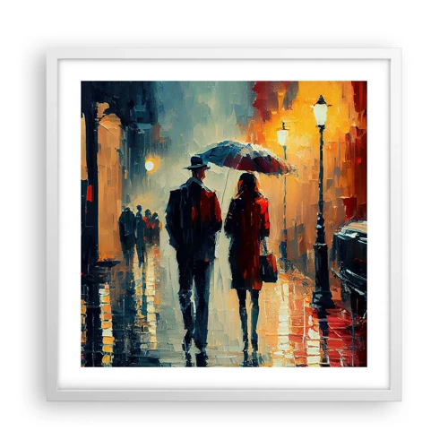 Poster in cornice bianca - Love story cittadina - 50x50 cm