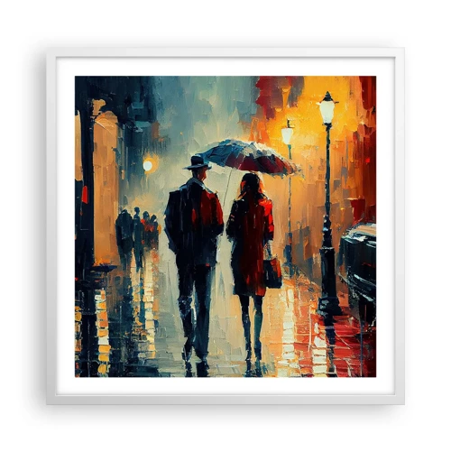 Poster in cornice bianca - Love story cittadina - 60x60 cm