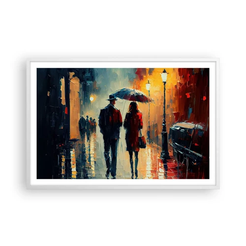 Poster in cornice bianca - Love story cittadina - 91x61 cm