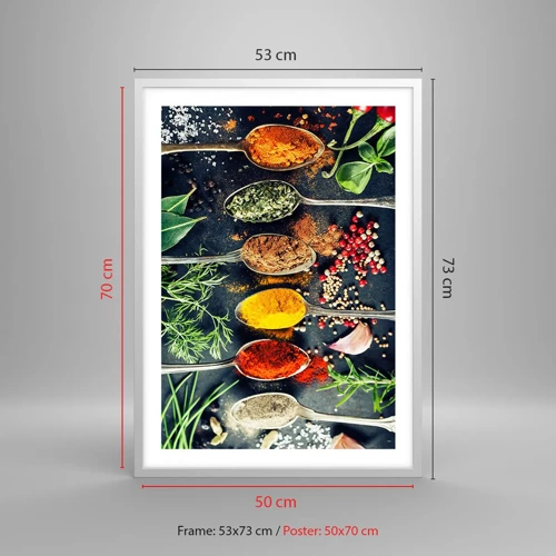 Poster in cornice bianca - Magie gastronomiche - 50x70 cm