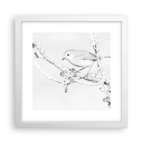 Poster in cornice bianca - Mattino invernale - 30x30 cm