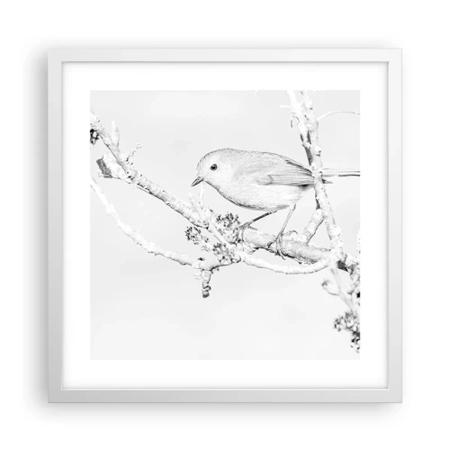 Poster in cornice bianca - Mattino invernale - 40x40 cm
