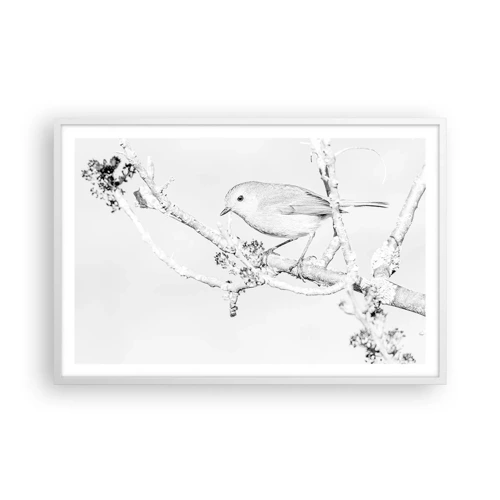 Poster in cornice bianca - Mattino invernale - 91x61 cm