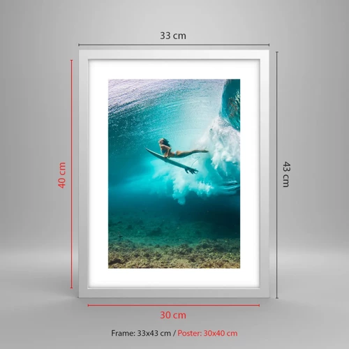 Poster in cornice bianca - Mondo subacqueo - 30x40 cm