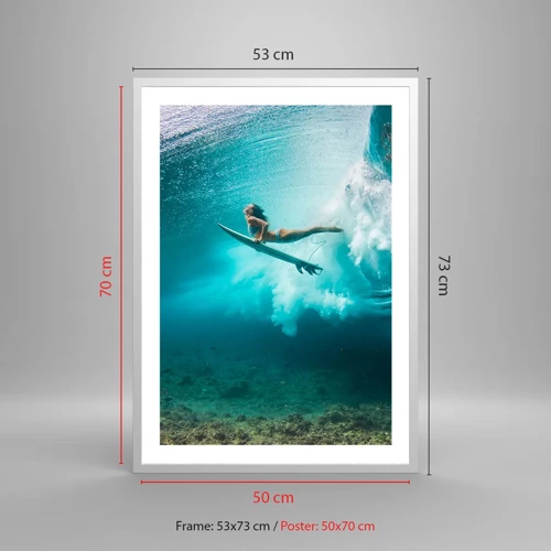 Poster in cornice bianca - Mondo subacqueo - 50x70 cm