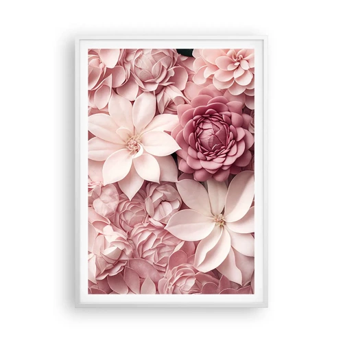 Poster in cornice bianca - Nei petali di rosa - 70x100 cm