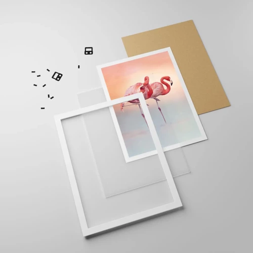 Poster in cornice bianca - Nel colore del sole al tramonto - 30x40 cm