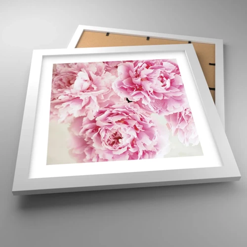 Poster in cornice bianca - Nel fasto rosa - 30x30 cm