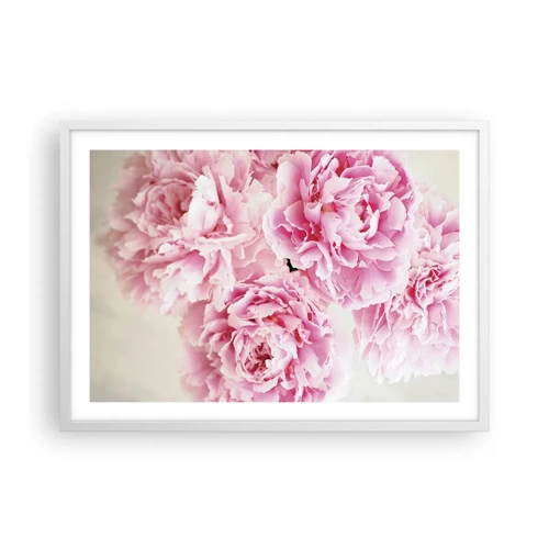Poster in cornice bianca - Nel fasto rosa - 70x50 cm
