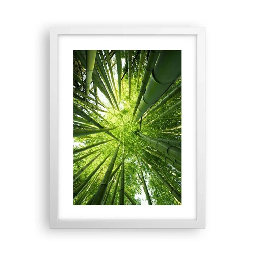 Poster in cornice bianca - Nella foresta di bambù - 30x40 cm