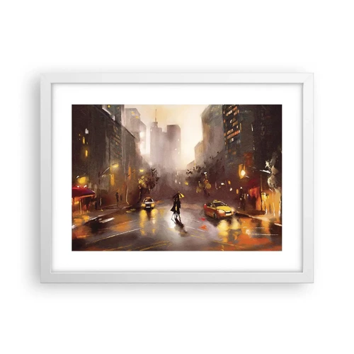 Poster in cornice bianca - Nelle luci di New York - 40x30 cm