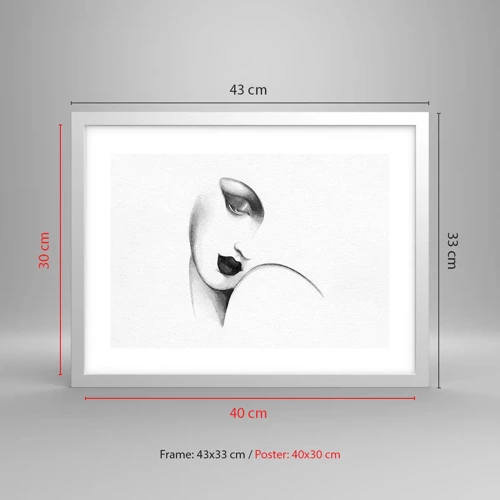 Poster in cornice bianca - Nello stile di Lempicka - 40x30 cm
