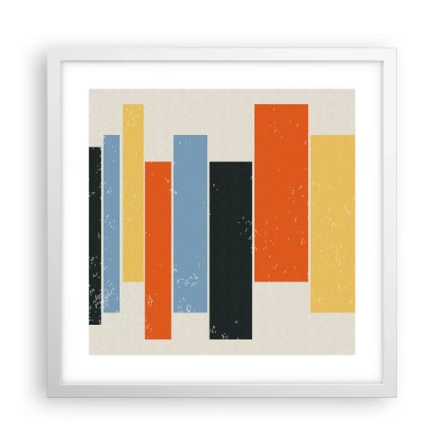 Poster in cornice bianca - Notazione musicale - 40x40 cm