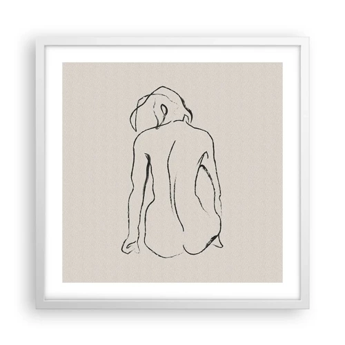 Poster in cornice bianca - Nudo di ragazza - 50x50 cm